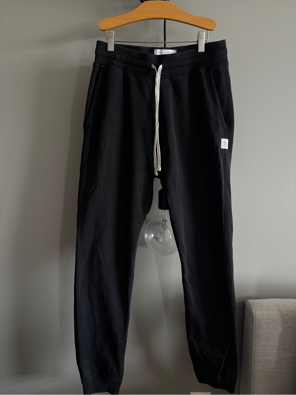 Reigning Champ Black sweatpants with Drawstring Mens Small